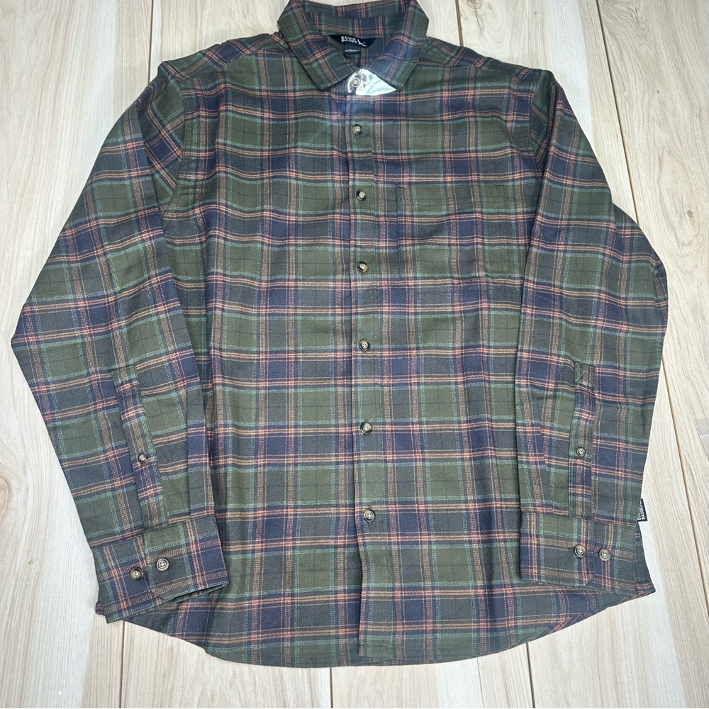 Eddie Bauer‎ Men's Flannel Shirt Size L Green New MSRP  $80